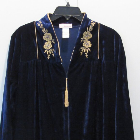 Vintage Carroll Reed Blue Velvet Dress Small - Picture 1 of 10